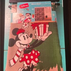 Disney Minnie Mouse Holiday Shower Curtain - Red, Black, Green